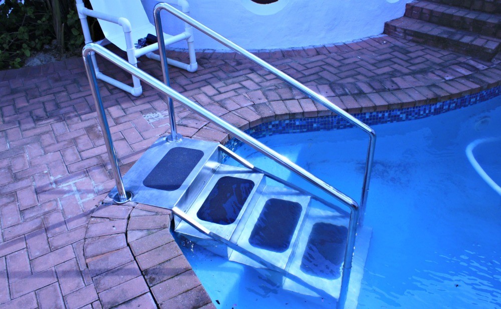 Pool steps installed